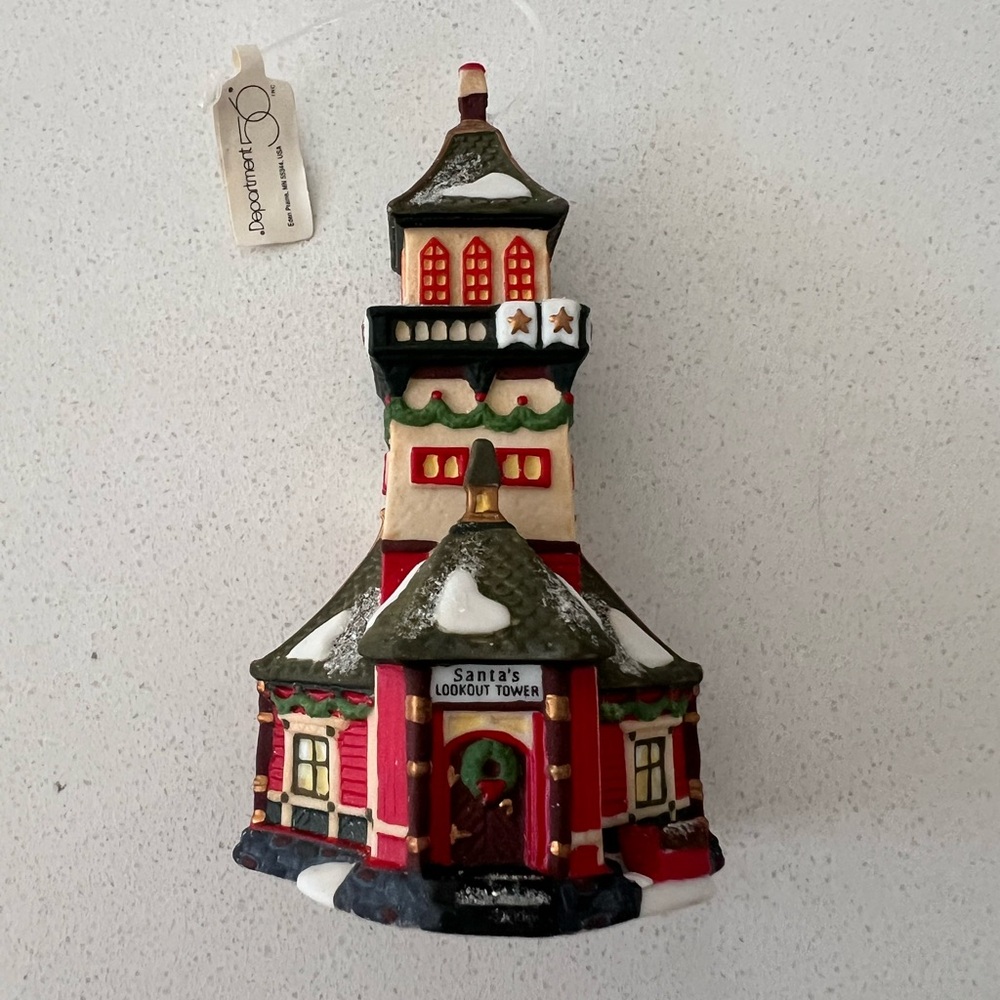 Vtg 1993 Dept 56 North Pole Santa's Lookout Tower Ornament In Original Box